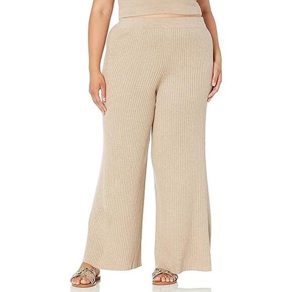 New The Drop Catalina Wide Leg Sweater Pant Women Sz 3X Pull-On Ribbed Comfort - Picture 14 of 15